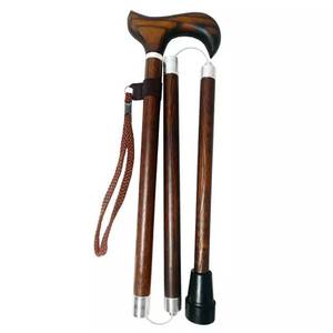 Canne en bois traditionnelle avec poignée confortable et sangle de poignet pour usage domestique - Product Image 4