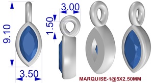 Colgante de Plata de Ley con Baño de Rodio y Piedra Lunar Arcoíris en Forma de Marquesa de 9 mm, Certificado IGI, con Engaste de Bisel, Ideal para Regalo - Product Image 6