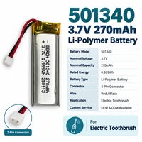Batterie pour irrigateur buccal 3.7V 270mAh 501340 1S1P, batterie LiPo rechargeable pour irrigateur buccal électrique, appareil de soins dentaires