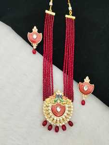 Juego de collar Kundan con motivo de pavo real y diseño inspirado en Rajasthani o Mughal, producto a granel de latón pesado, diseño personalizado - Product Image 4