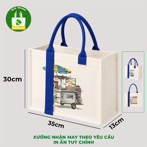 กระเป๋าผ้าแคนวาส Truong Gia ขนาด 35 ซม. ปิดด้วยซิป กระเป๋าช้อปปิ้ง เวียดนาม - Product Image 4