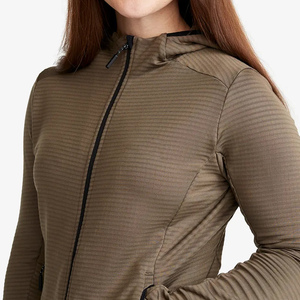 2024 New Arrival Custom High Quality Cotton Polyester Blended Full Zipper Up Young Ladies Stylish Hoodies From BD Supplier - Product Image 5