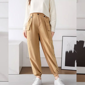 Cómodos recién llegados, el mejor proveedor, pantalones Cargo para mujer, nuevos pantalones Cargo profesionales de alta calidad para mujer, cordón frontal plano - Product Image 4