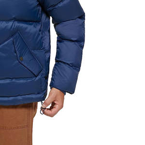 Blouson matelassé bleu utilitaire personnalisé 2026 pour hommes – Vêtements d'hiver en toile en gros avec col montant et rembourrage bulle pour un confort optimal - Product Image 6