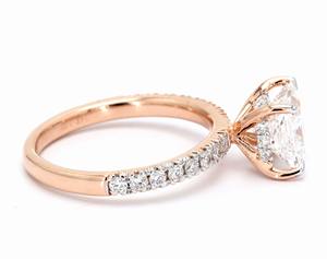 Venta al por mayor Compromiso Boda 2,44 Ct Lab Grown Diamond Princess Cut VVSVS Clarity Certified 14K Rose Gold Ethical Joyería de lujo - Product Image 4