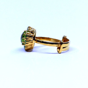 Anillo Esmeralda de estilo clásico de Plata de Ley 925 Peridoto chapado en oro para boda - Product Image 3