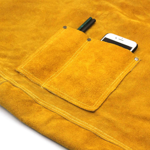 Tablier de soudage à usage industriel en cuir de vachette résistant à la chaleur en cuir fendu résistant aux flammes vêtements de sécurité pour le soudage - Product Image 4