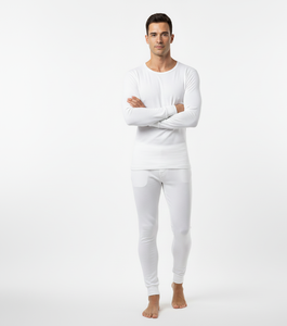 Traje Térmico GlacierNest para Hombre, Color Blanco, Manga Larga, Tejido Suave y Transpirable, Diseñado para Brindar Comodidad en Climas Fríos - Product Image 3