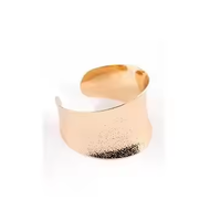Bracelet manchette unisexe en laiton concave, haute qualité, personnalisé, style moderne, or et argent martelé, artisanat classique