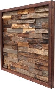 Arte de pared de madera rústica cultivada en EE. UU., decoración de madera dura pulida para sala de estar, dormitorio, decoraciones de pared enmarcadas estéticas - Product Image 3