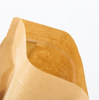 Sachet Doypack Personnalisé en Papier Kraft de Qualité Alimentaire à Huit Côtés avec Fenêtre et Fermeture Zip Refermable Anti-Odeur pour Chips et Aliments pour Animaux