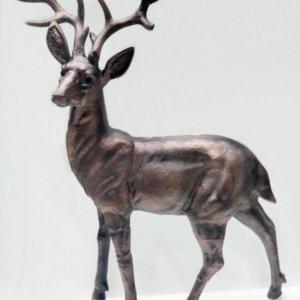 รูปปั้นกวางเรนเดียร์ตกแต่งขนาดใหญ่พร้อมงานหัตถกรรมโลหะเขากวางรูปปั้นทองสัมฤทธิ์ขนาดจริงรูปปั้นตกแต่งบ้านกลางแจ้ง - Product Image 5