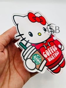 Hello kitty Coffee Weather Custom Logo Acrylic <b>Eyelash</b> Tiles With <b>Magnets</b> For Tweezers Custom Design Character Lash Tiles - Product Image 5