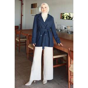 เสื้อโค้ทขนสัตว์สีดำสำหรับผู้หญิง รุ่น Mega Merchant แต่งกระดุม สไตล์ลำลอง น้ำหนักใยขน 150-200 กรัม รุ่น 105649 - Product Image 6