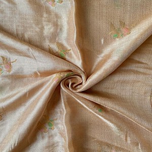 Sari en soie de jute pure VASTRA COTTAGE, tissage de perroquet, bordure en dentelle Moti avec contraste, chemisier Banarasi, tenue de fête - Product Image 2