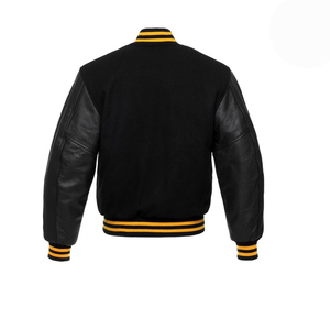Veste universitaire d'hiver pour homme sur mesure OEM, respirante, coupe-vent, tissu en laine, logo brodé, fermeture à boutons en corne, fibre de polyester - Product Image 6