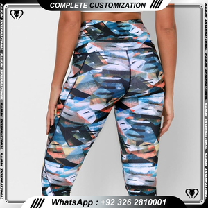 Logo personnalisé taille haute femmes Gym Fitness Yoga Leggings écologique taille haute jambières d'entraînement - Product Image 2