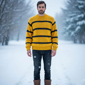 Pull en mohair pour hommes, col rond, coupe-vent, coupe-vent, logo personnalisé pour l'hiver - Product Image 6