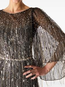 Women's Party Evening <b>Dresses</b> Elegant Sequin Evening <b>Dresses</b> cape sleeves Party Evening <b>Dress</b> full length - Product Image 6