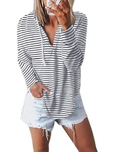 Sudaderas con capucha informales de punto sólido para mujer, sudaderas con capucha de talla grande de algodón en blanco de alta calidad, jersey con cordón de Color sólido de manga larga - Product Image 1