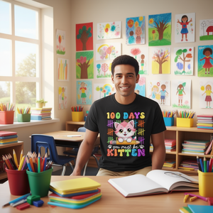 Maglietta Promozionale per Ragazze '100 Days Must Be Kitten Cat' - 100° Giorno di Scuola - Product Image 3