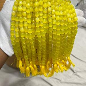 AAA Monalisa Piedras preciosas sueltas Cuentas de vidrio ovaladas amarillas Diseño único y llamativo - Product Image 2