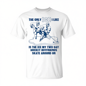 Deux t-shirts promotionnels de hockey gay : le seul glace que j'aime, c'est la glace de mon équipe de hockey gay. - Product Image 2