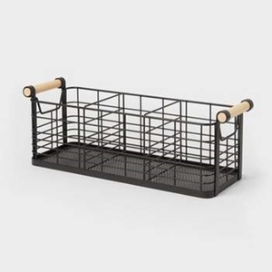 Panier de rangement en fil métallique pour vaisselle, panier de rangement pour la lessive, panier de cuisine, panier à fruits carré en métal multi-usages - Product Image 1