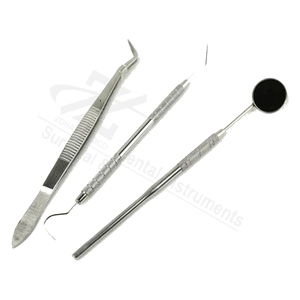 Manual Dental Surgical Instruments <b>Set</b> with Power Grip Includes Mouth <b>Mirror</b> & Stainless Steel Tools - Product Image 1