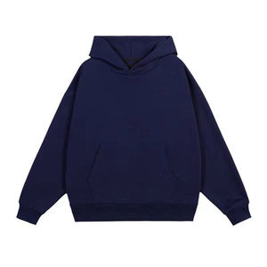 Sudadera con capucha de lana bordada de color sólido de primavera y otoño personalizada para hombres Top de pareja versátil de gran tamaño con bolsillo - Product Image 5