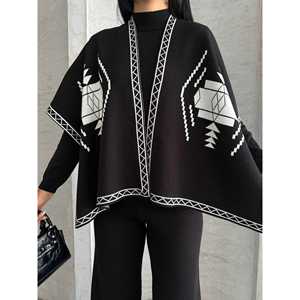 Ensemble poncho en tricot trois pièces pour femme, collection 1560 - Product Image 2