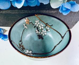 <b>Blue</b> Decorative <b>Bowl</b> with Engraved Design Handcrafted Centerpiece Tray Artistic Table Accent for Home Kitchen Living Room Decor - Product Image 1