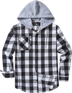 เสื้อแจ็คเก็ตเชิ้ตผ้าฟลานเนลลายสก็อตแบบมีฮู้ดสำหรับผู้ชาย ขายส่ง รับสั่งทำตามแบบ แขนยาว สไตล์ลำลอง แฟชั่น ติดกระดุม พร้อมบริการสกรีนโลโก้ จากบังกลาเทศ - Product Image 1
