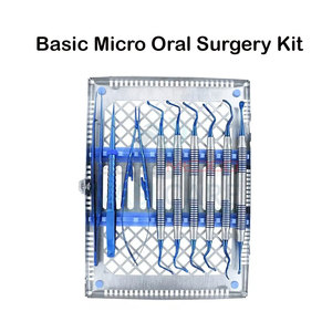 Premium Basic Micro Oral Surgery Kit Titanium Blue Juego de cirugía periodontal con instrumentos de llenado compuesto dental - Product Image 4