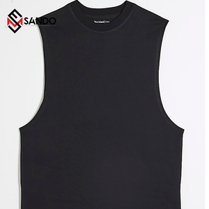 Prix usine grande taille hommes débardeurs 100% coton respirant sans manches T-Shirt Logo personnalisé haute qualité côtelé tricoté Design - Product Image 2