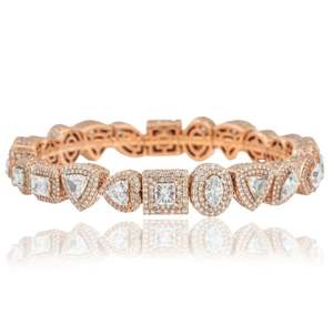 Pulsera de Diamantes de Varias Formas en Oro Amarillo de 14k y Pulsera de Lujo con Dijes de Moissanita - Product Image 2