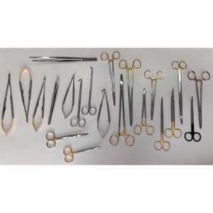 Juego de instrumentos quirúrgicos cardiovasculares manuales, 22 Uds., microagujas, tijeras, herramientas de cirugía cardíaca de acero inoxidable, venta al por mayor - Product Image 1
