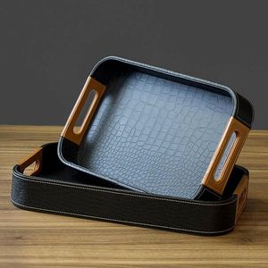 <b>Large</b> Leather <b>Serving</b> <b>Tray</b> For Multipurpose Rack With Reinforced Corners And Natural Look Ideal For Home - Product Image 4