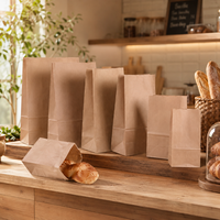Sac en papier à fond plat universel et polyvalent, imperméable et résistant à l'huile, pour boulangerie, pâtisserie, biscuits et produits de boulangerie chauds