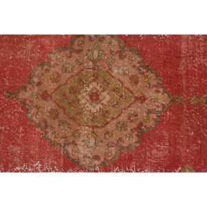 พรมขนาด 3.5x8.6 ฟุต, พรมตุรกีโบราณ, พรมลายดอกไม้สีแดงเขียว - Product Image 5