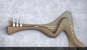 Art mural en bois ondulé de style Art déco paramétrique avec étagère d'entrée, design moderne fait à la main, idéal pour un anniversaire, 38 options CNC disponibles à prix compétitif - Product Image 4