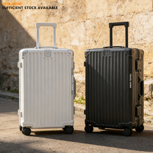 30 Inch Roomy Travel Suitcase PC Aluminum Frame Water-Resistant <strong>Luggage</strong> with Reinforced Quiet Wheels Cup Holder &amp; USB Port - Product Image 1