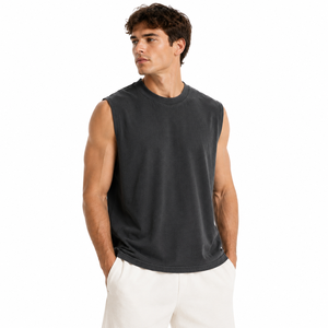<b>Men's</b> <b>Crop</b> T Shirts Dolman Sleeve Knitted Cotton Bamboo Tank <b>Tops</b> Vintage Loose Pullover Sporty Summer Streetwear Fashion - Product Image 4