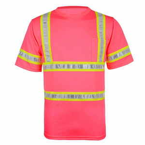 Camiseta de alta visibilidad con cinta reflectante para uso en construcción, fábrica e industria. - Product Image 4