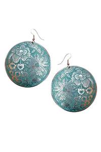 Boucles d'oreilles en laiton Gravure en laiton Boucle d'oreille Bijoux de luxe Boucles d'oreilles en laiton plaqué or pour femmes - Product Image 4