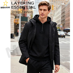 Pull à capuche en polaire pour hommes, manches longues, fermeture éclair, mode. - Product Image 6