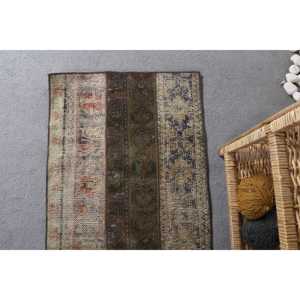 พรมวินเทจขนาดเล็ก 1.9x4.4 ฟุต พรมลายดอกไม้สีน้ำตาลสไตล์ตุรกี - Product Image 4