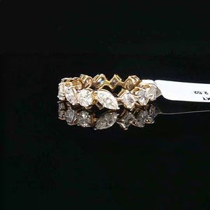 Luxury Lab Grown Diamond Multi-Shape Eternity Band Fine Bridal <b>Jewellery</b> in 9KT <b>Yellow</b> Gold | Sheetal Diamonds - Product Image 1