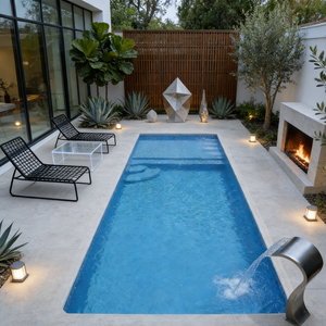 Piscine rectangulaire préfabriquée en fibre de verre FRP, résistance aux UV, construction durable, échelle de sécurité incluse pour - Product Image 3