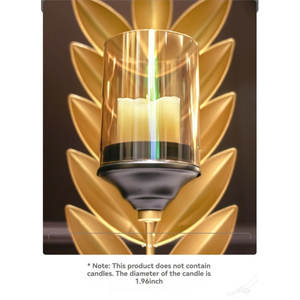 Gold Plated Leaves Handcrafted Metal High Quality Metal <b>Candle</b> Stand <b>Set</b> Luxury Home Decor for Christmas Decor Occasions Parties - Product Image 3